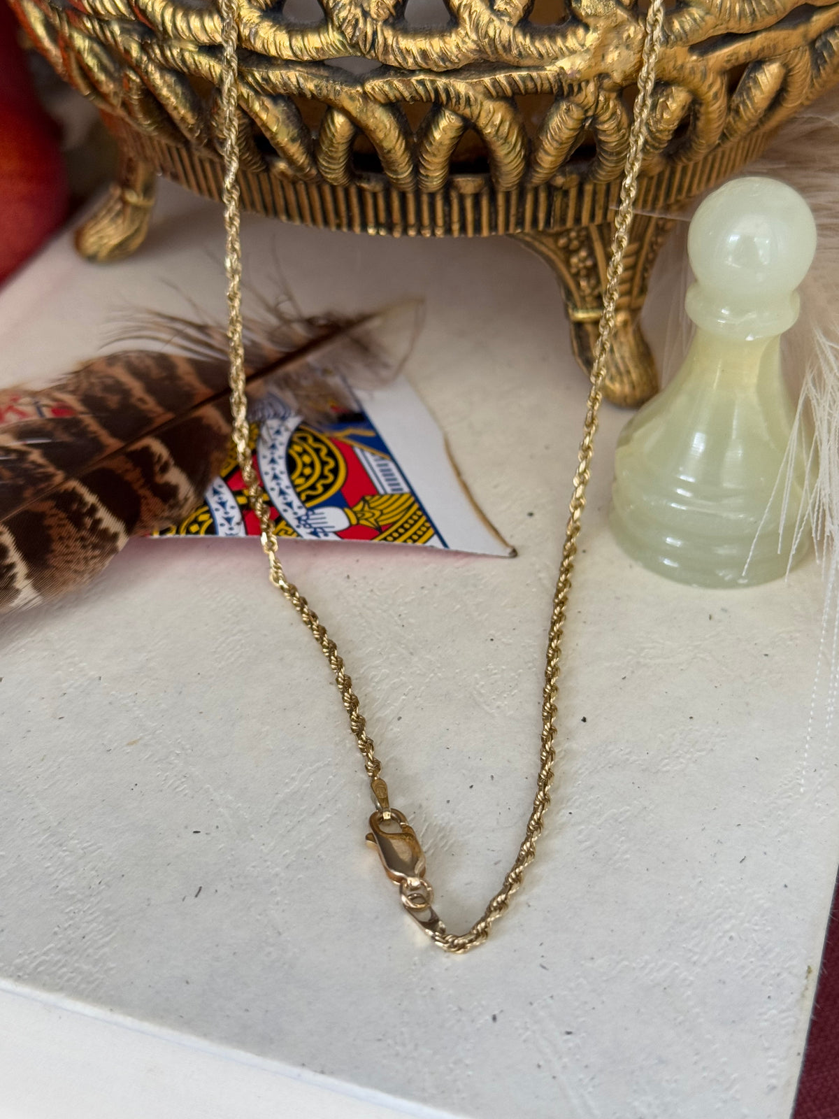Vintage 14k Yellow Gold Twisted Rope Chain