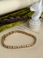 Vintage 10k & Natural Diamond Tennis Bracelet