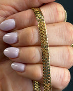 Vintage Solid 14k Yellow Gold Flat Franco Chain