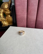 Vintage 10k Yellow Gold & Natural Diamond Cluster Ring