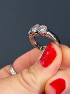 Platinum Three-Stone Diamond Bezel Ring