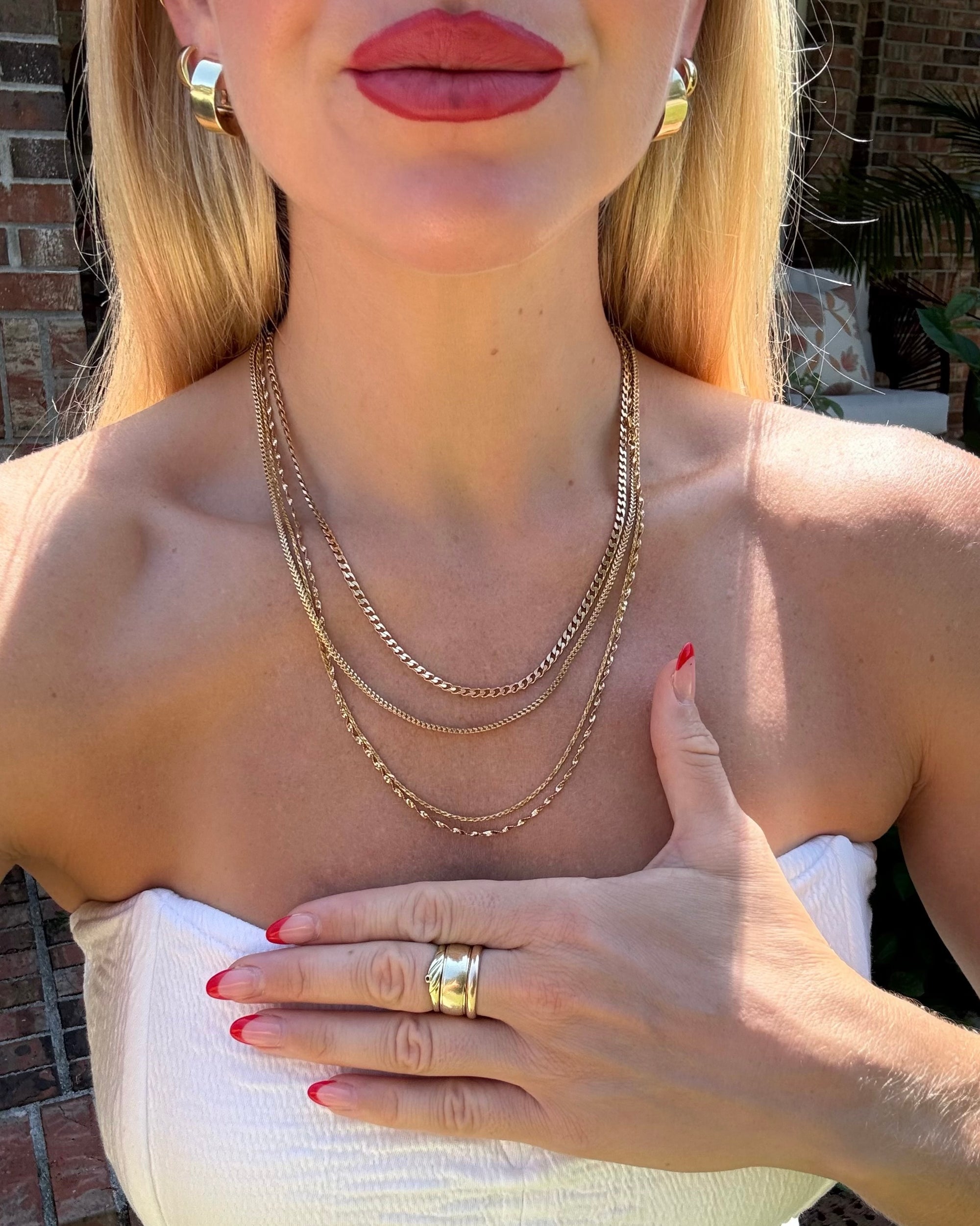 Vintage 14k Yellow Gold Flat Curb Chain