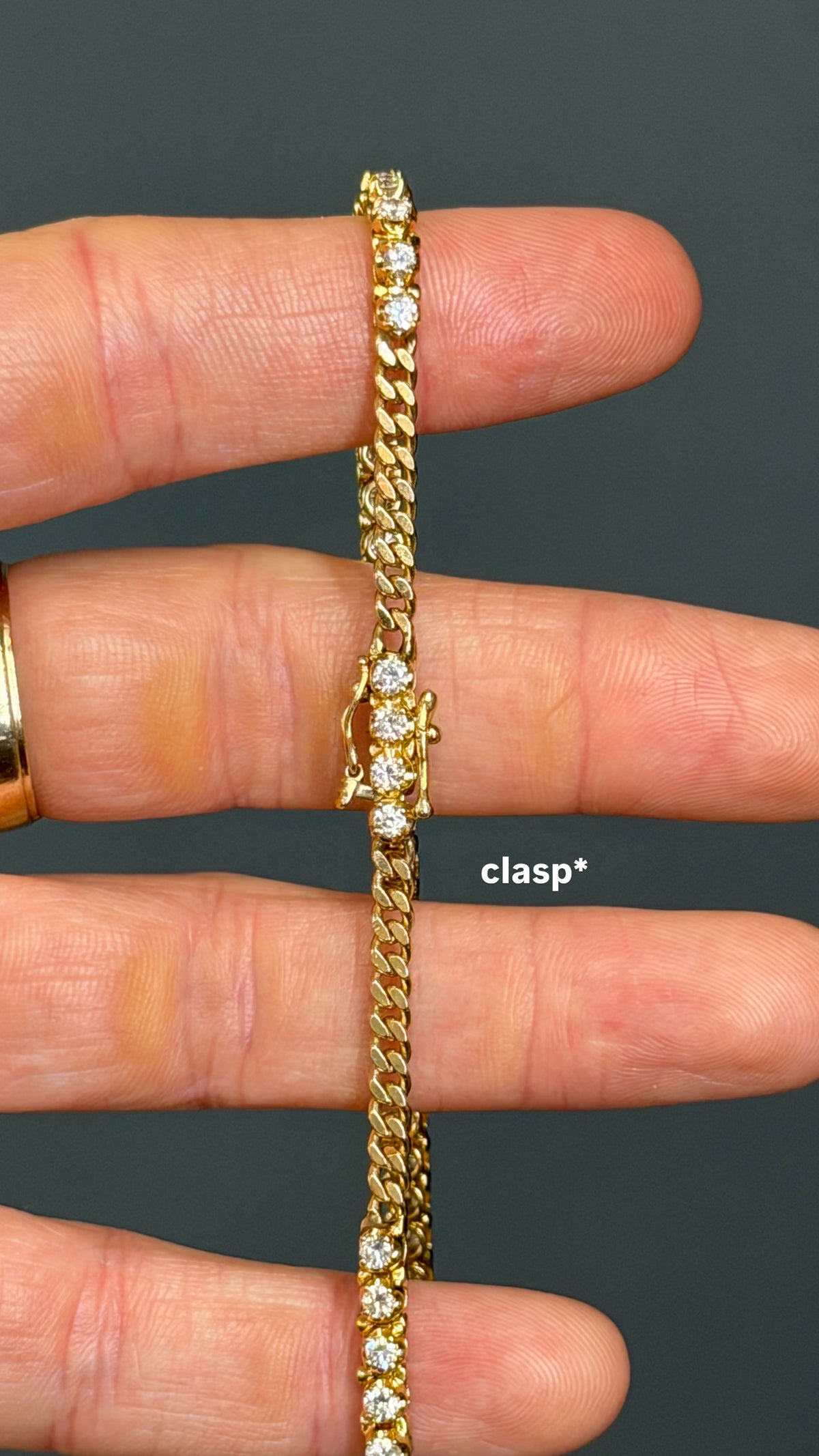 Vintage 18k Yellow Gold Riviera Natural Diamond Tennis Necklace