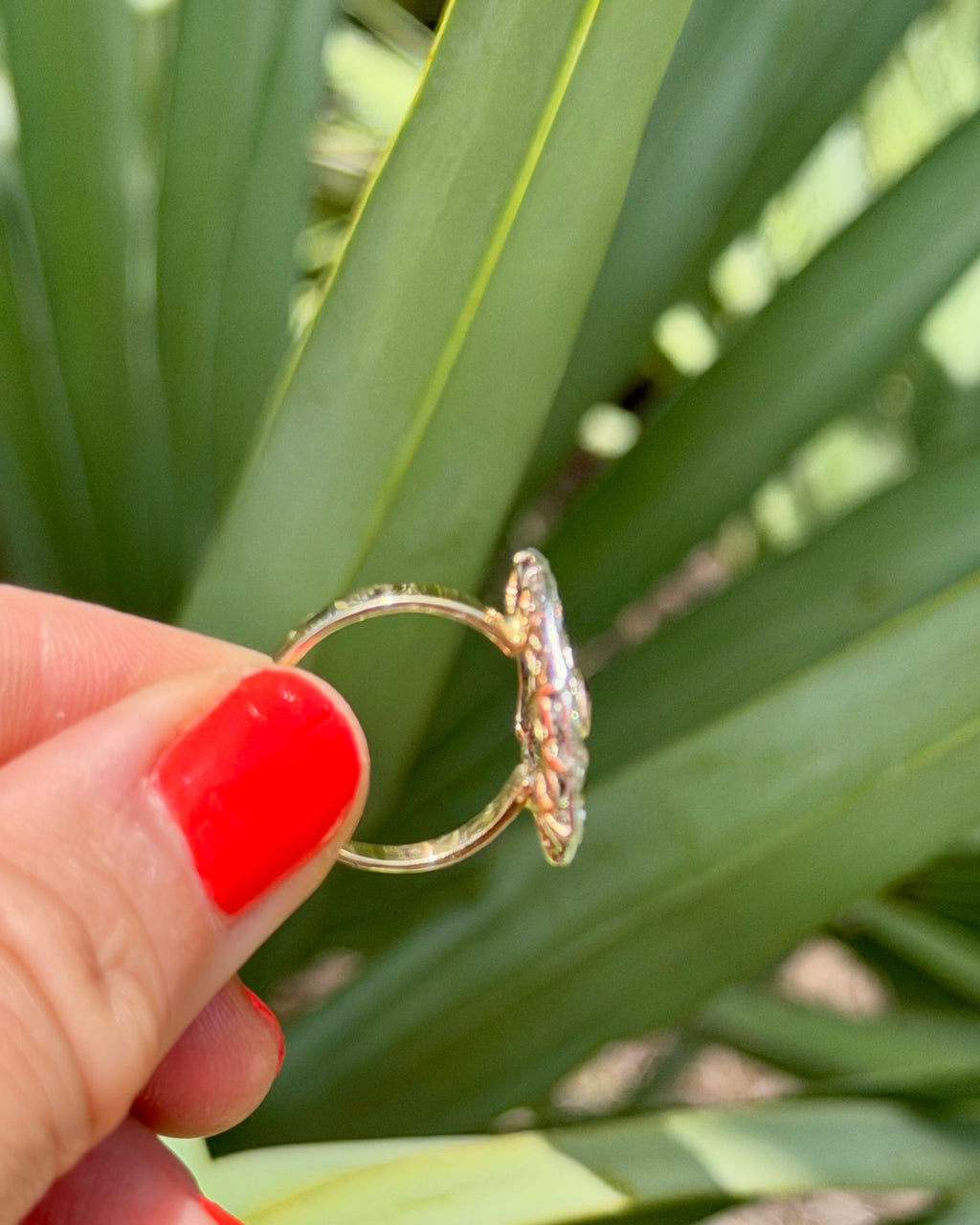 Art Deco Natural Diamond and Ruby Cabochon Target Ring