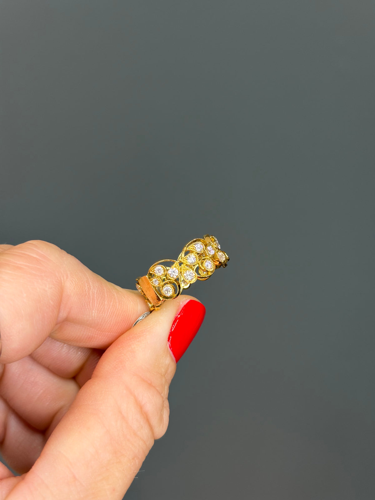 Fancy Swirl Ring 18k Yellow Gold