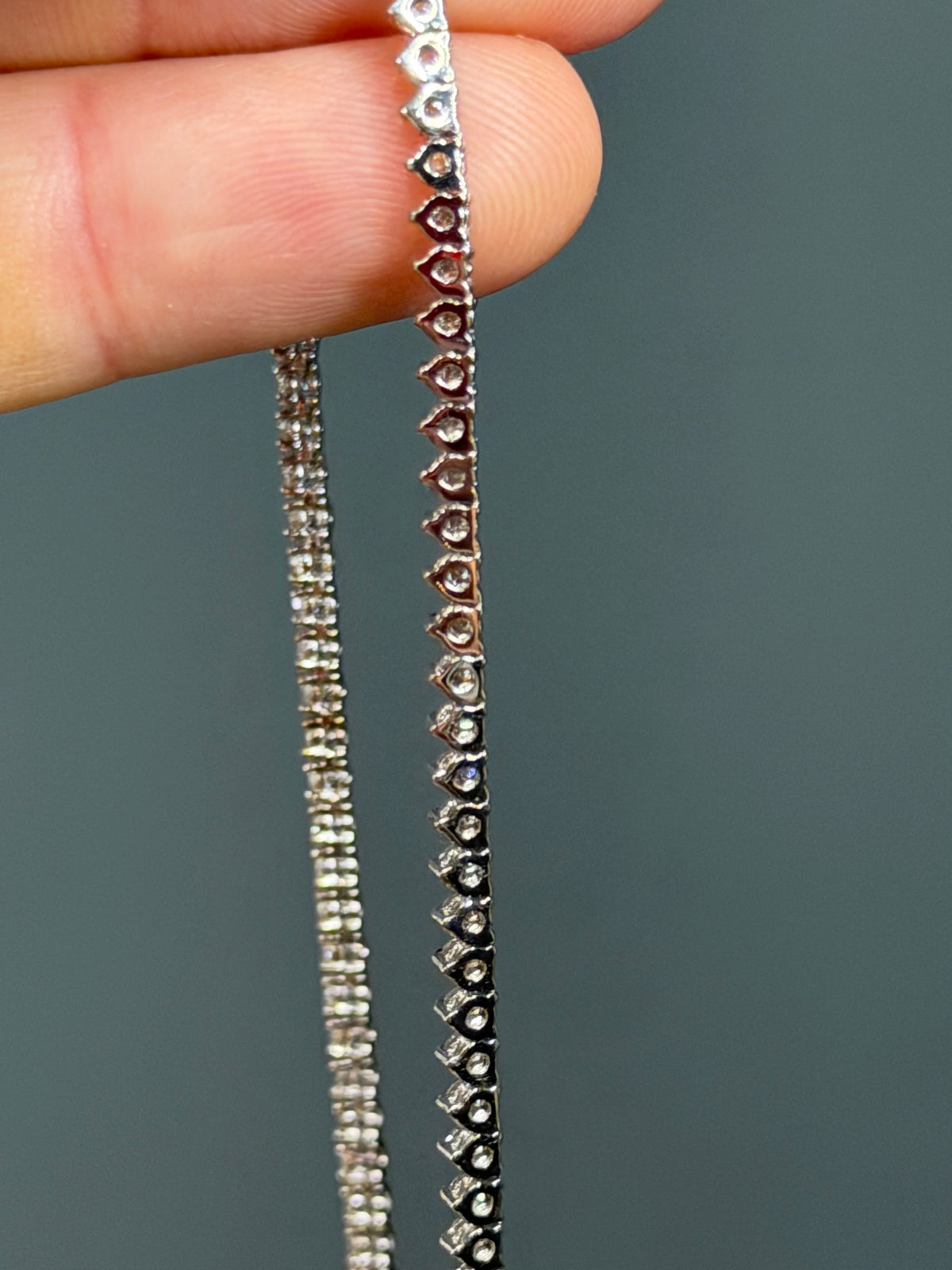 14k WG Natural Diamond Modern Tennis Necklace