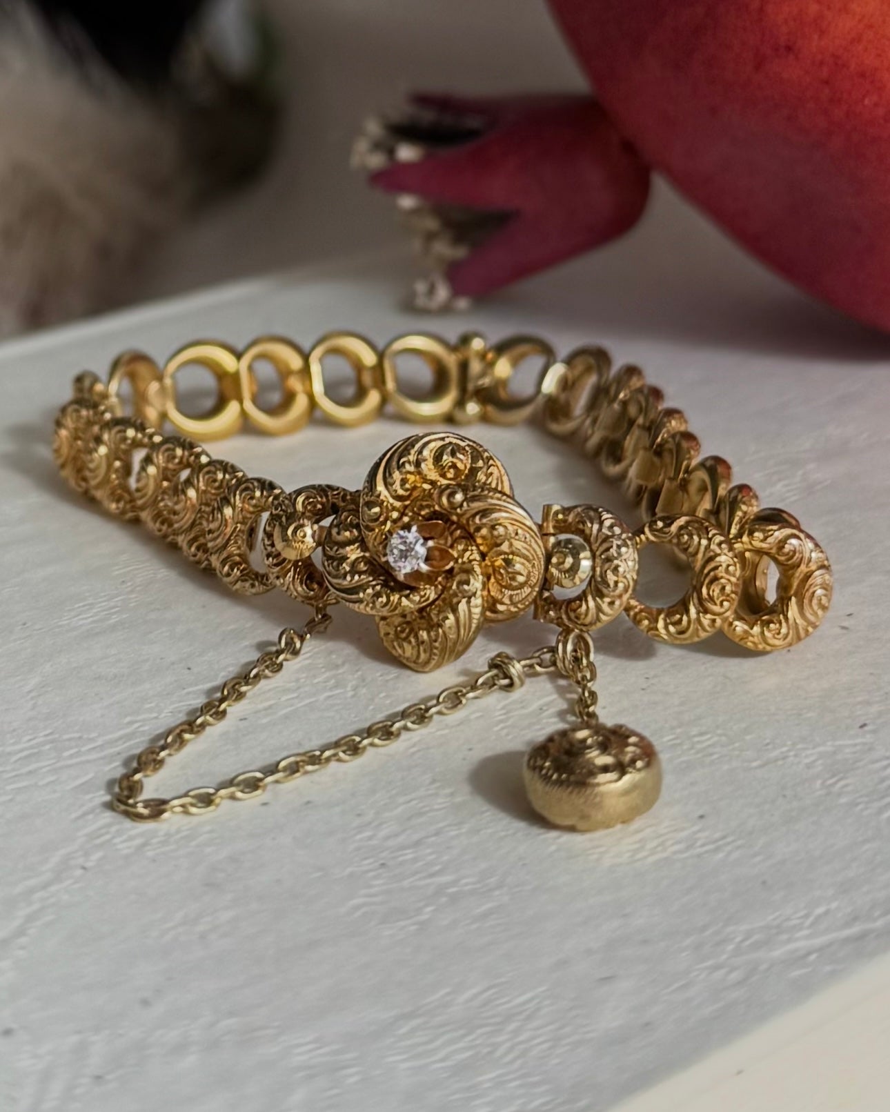 Antique Victorian OMC Diamond Ornate Bracelet