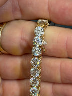 Exquisite Natural Diamond Tennis Bracelet 21.85 cttw 14k yellow gold