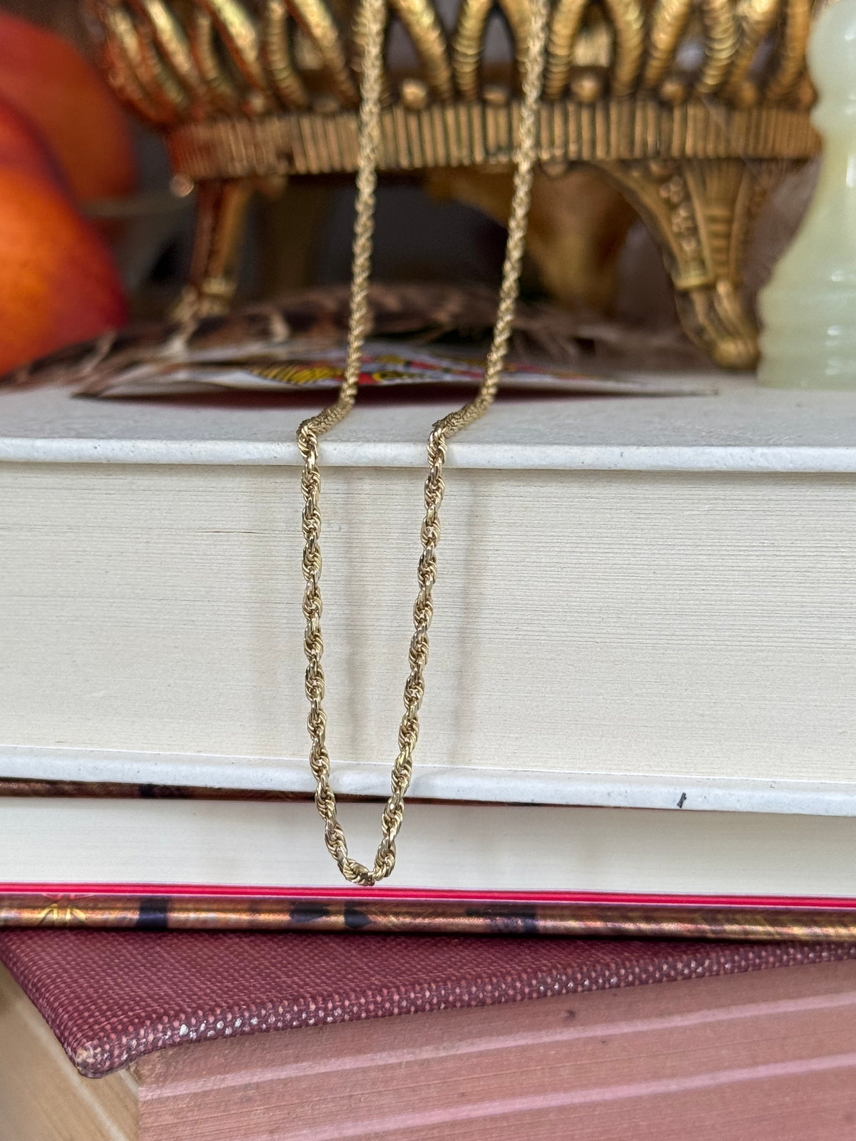 Vintage 14k Yellow Gold Twisted Rope Chain