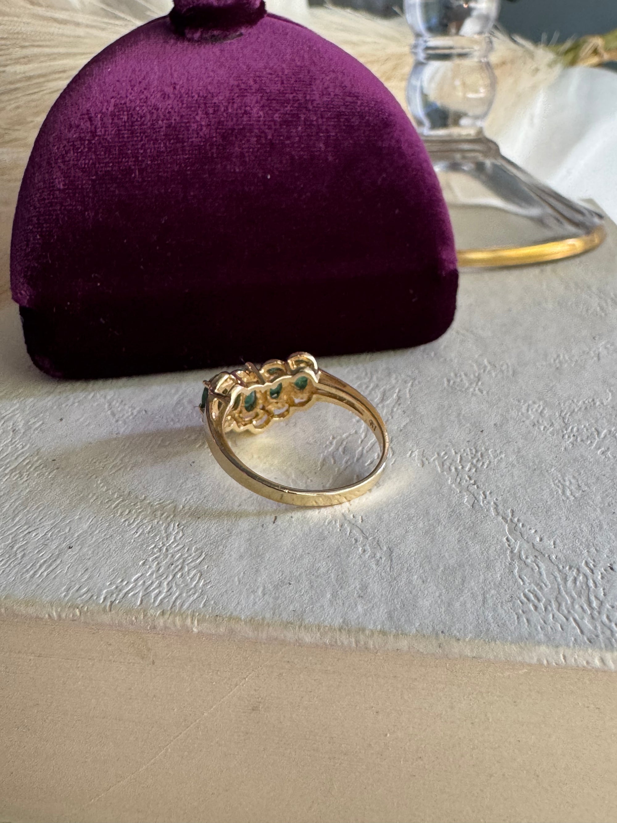Vintage 14k Gold & Emerald Ring