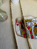 Vintage 14k Yellow Gold Square Byzantine Chain