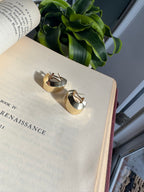 Vintage 14k Wide Polished Curved Omega Back Hoops