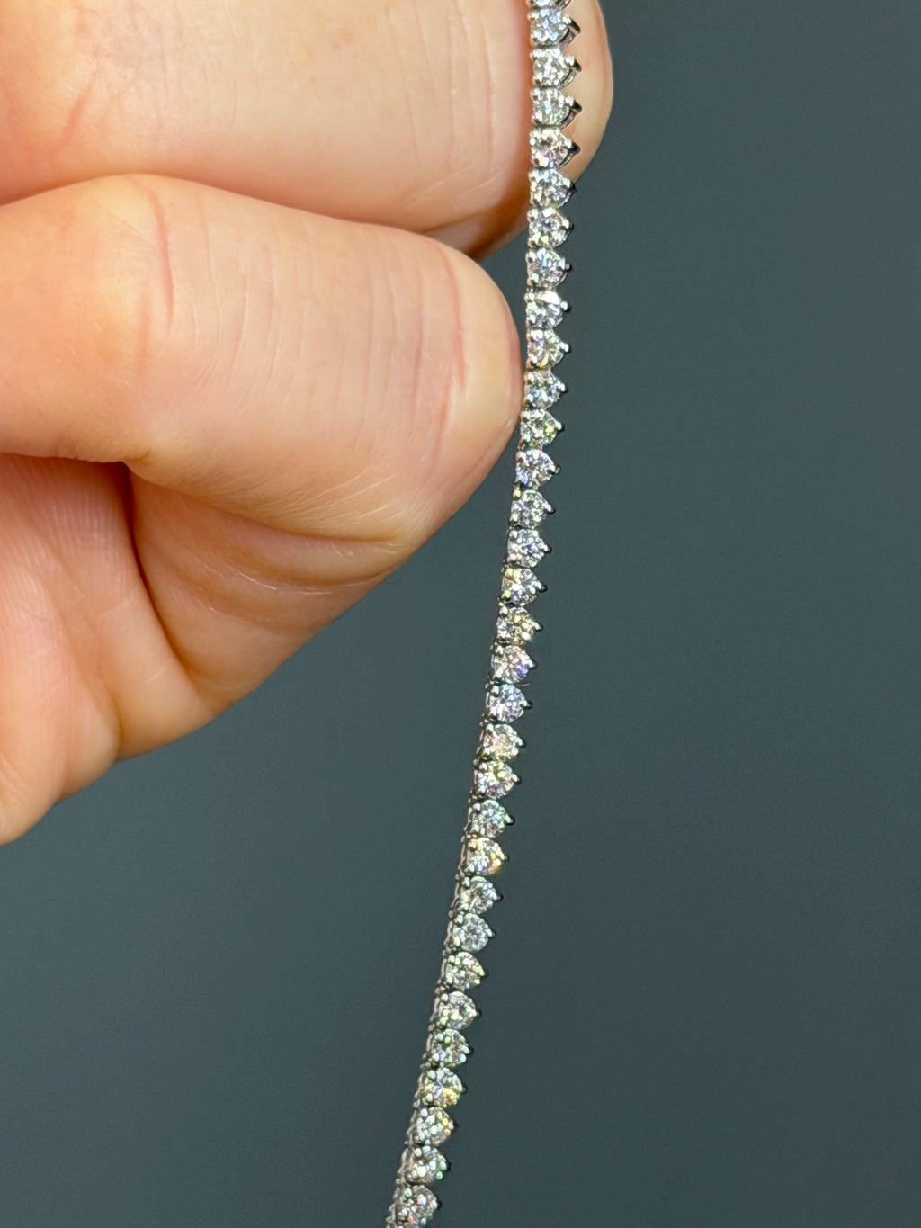 14k WG Natural Diamond Modern Tennis Necklace