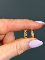 14k Yellow Gold “Daily” Natural Diamond Hoops