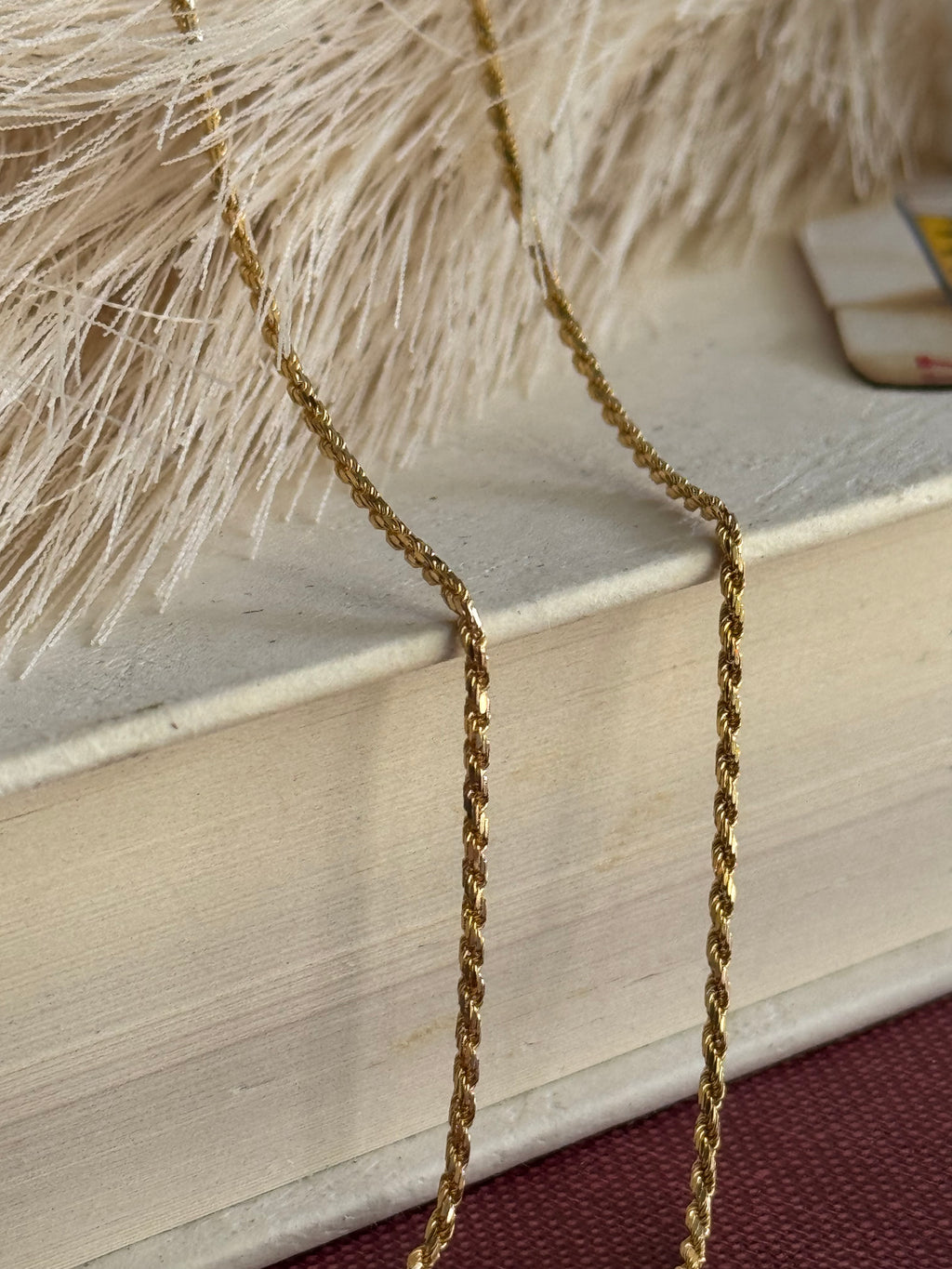 Estate 14k Diamond Cut Yellow Gold Rope Chain