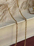 Estate 14k Diamond Cut Yellow Gold Rope Chain