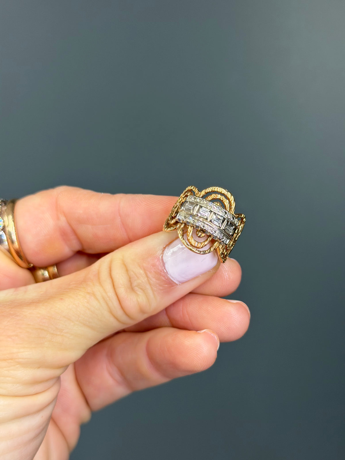 14k Yellow & White Gold Vintage Two-Tone Ring