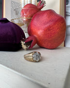 Vintage 10k Yellow Gold & Natural Diamond Cluster Ring