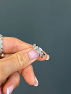 18k White Gold Five-Stone Bezel Set Natural Diamond Ring