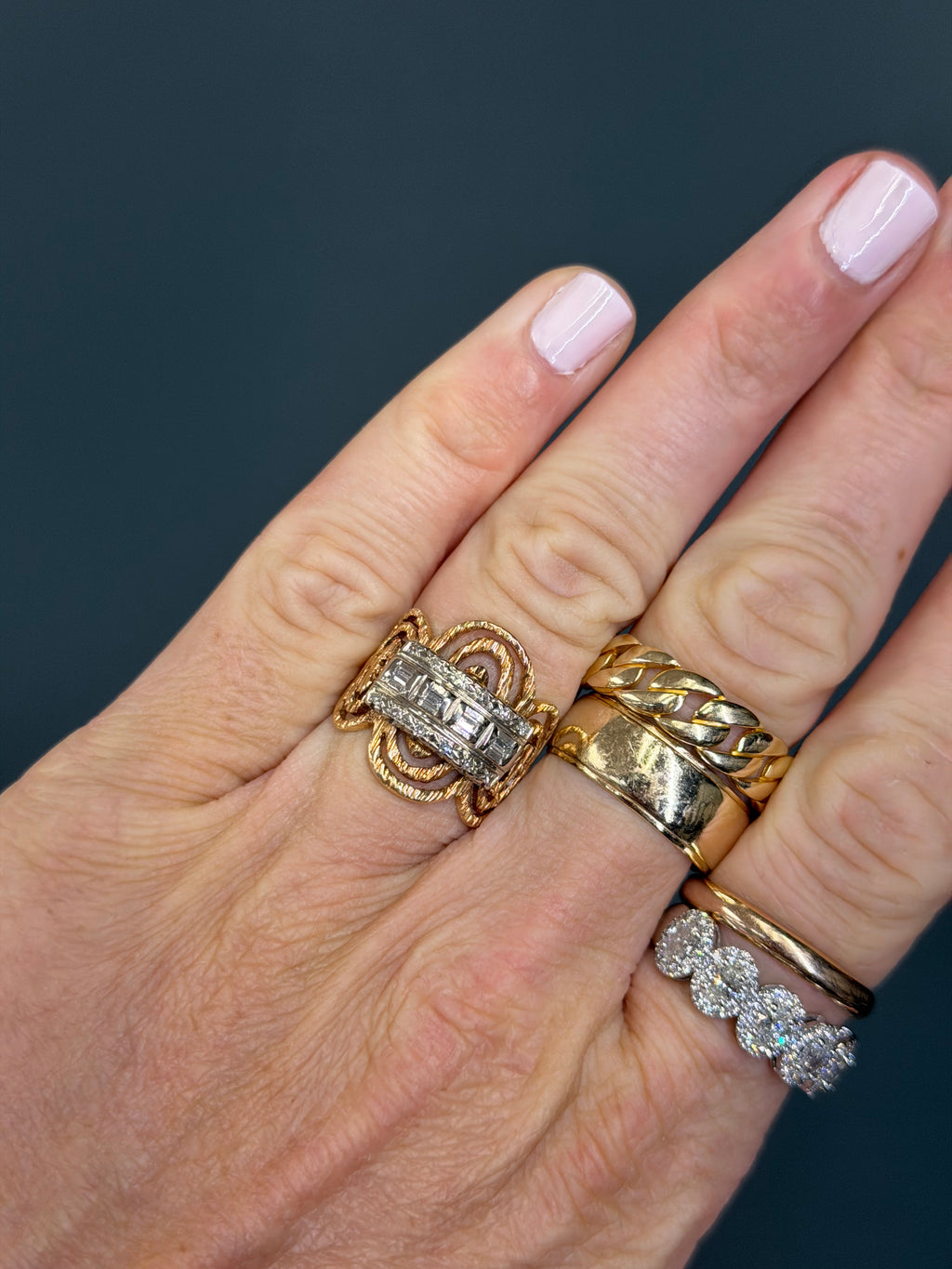 14k Yellow & White Gold Vintage Two-Tone Ring