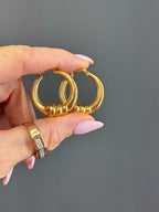 Vintage 14k Scalloped “Ram” Hoops