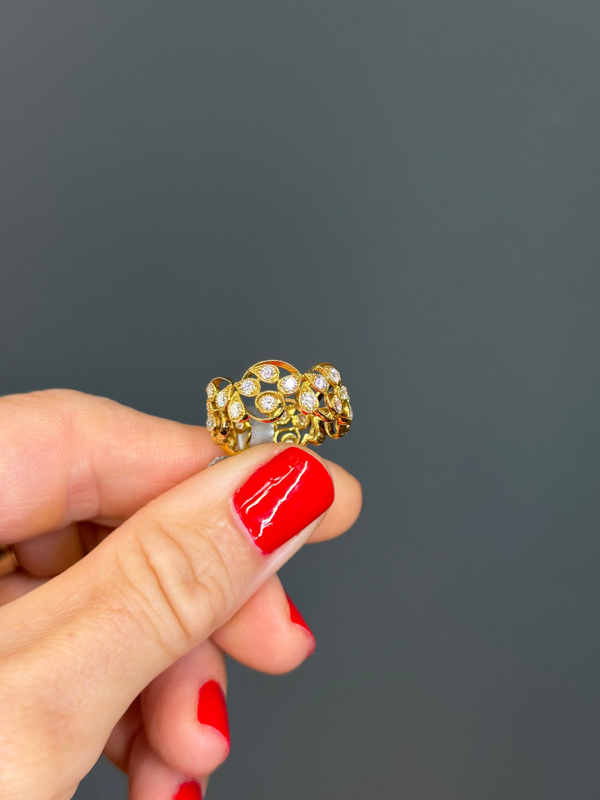 Fancy Swirl Ring 18k Yellow Gold