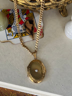 Vintage 18k Yellow Gold & Pearl Set Locket