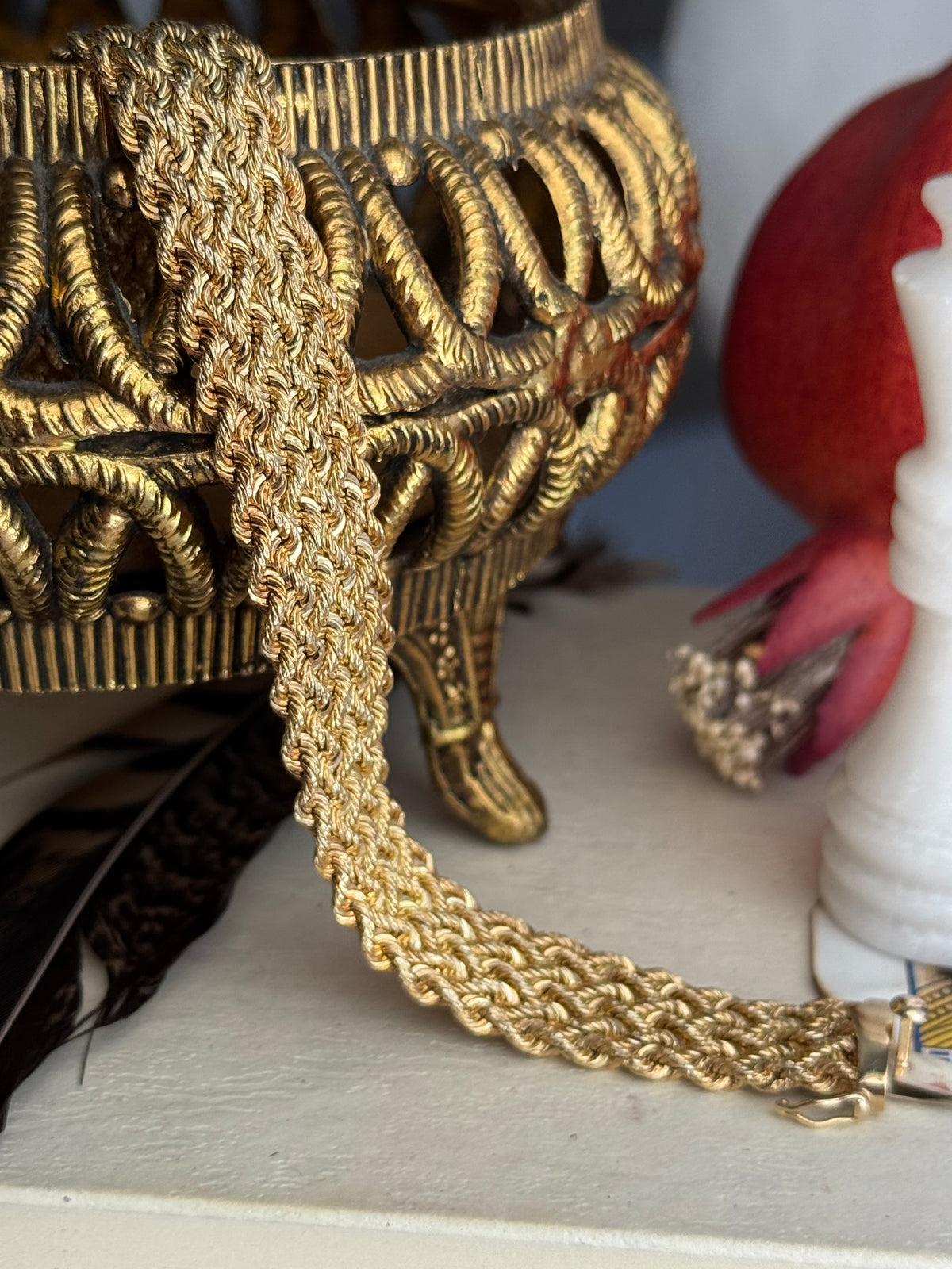 Vintage 14k Triple Rope Bracelet