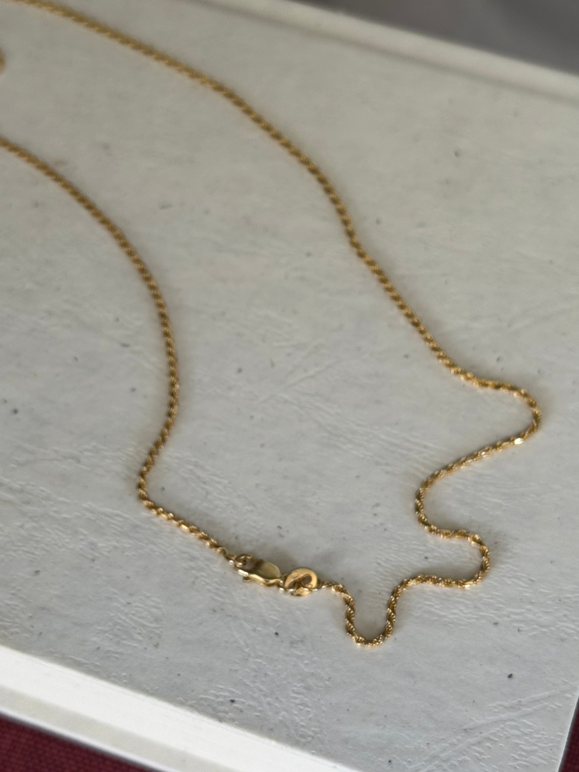 Estate 14k Diamond Cut Yellow Gold Rope Chain
