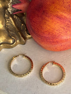 Vintage 14k Yellow Gold Hammered Hoop Earrings