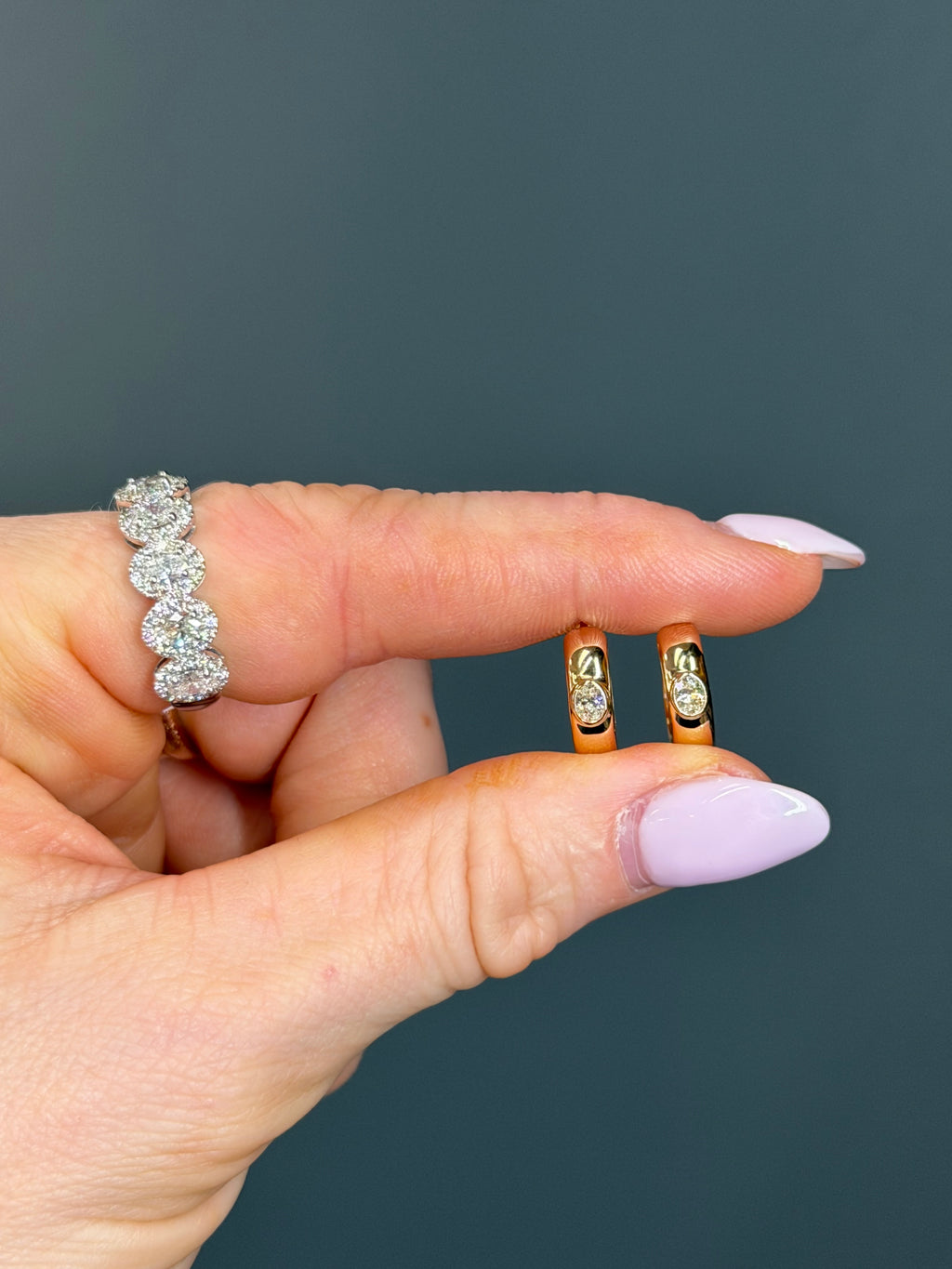 14k Yellow Gold “Daily” Natural Diamond Hoops