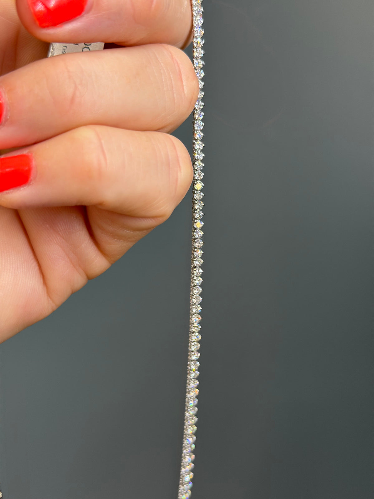 14k WG Natural Diamond Modern Tennis Necklace