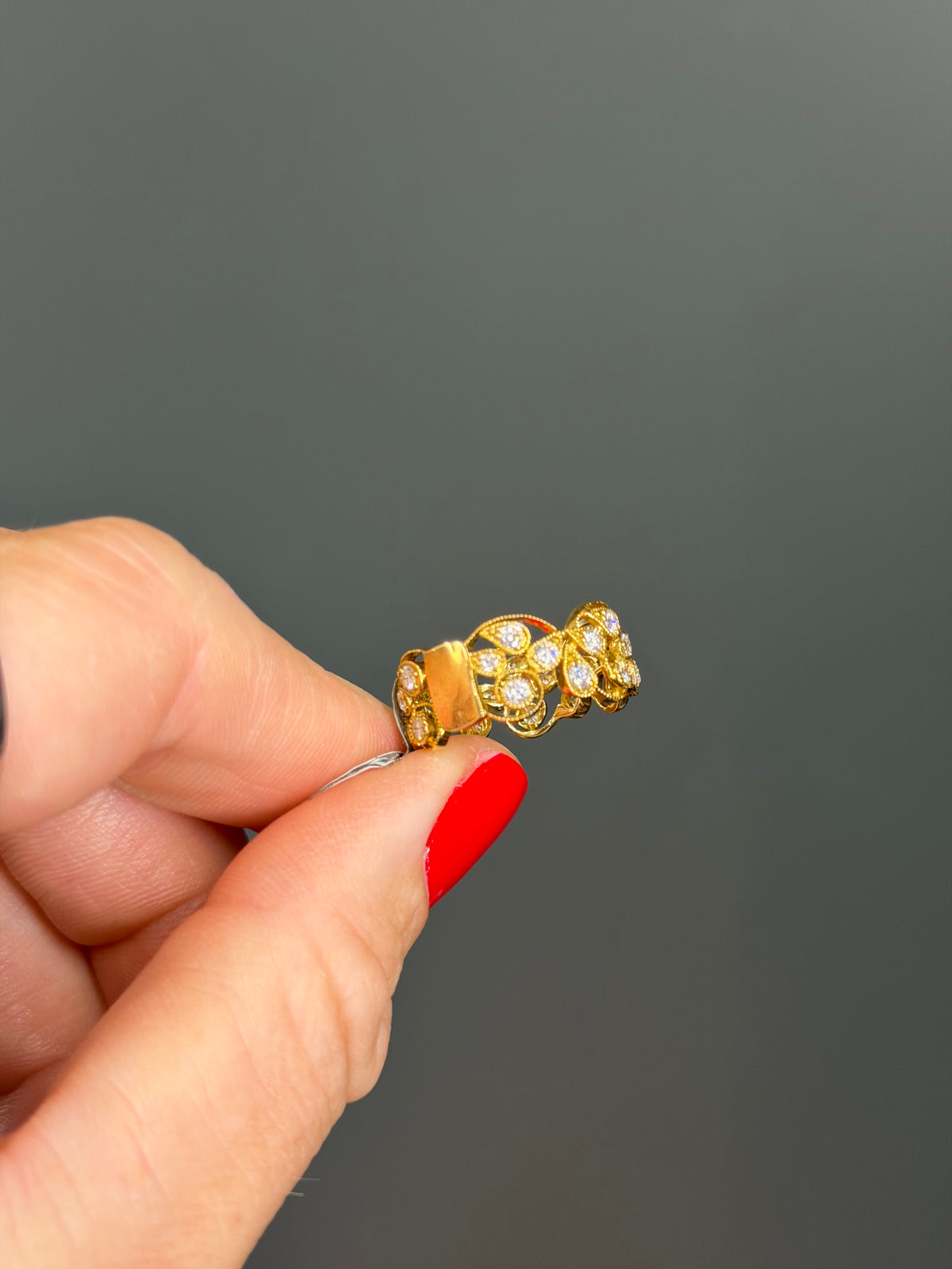 Fancy Swirl Ring 18k Yellow Gold