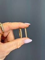 Estate 18k Yellow Gold & Natural Diamond Hoop Earrings 1.0 cttw