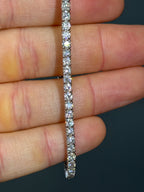 14k White Gold Natural Diamond Tennis Bracelet 5.37 carats