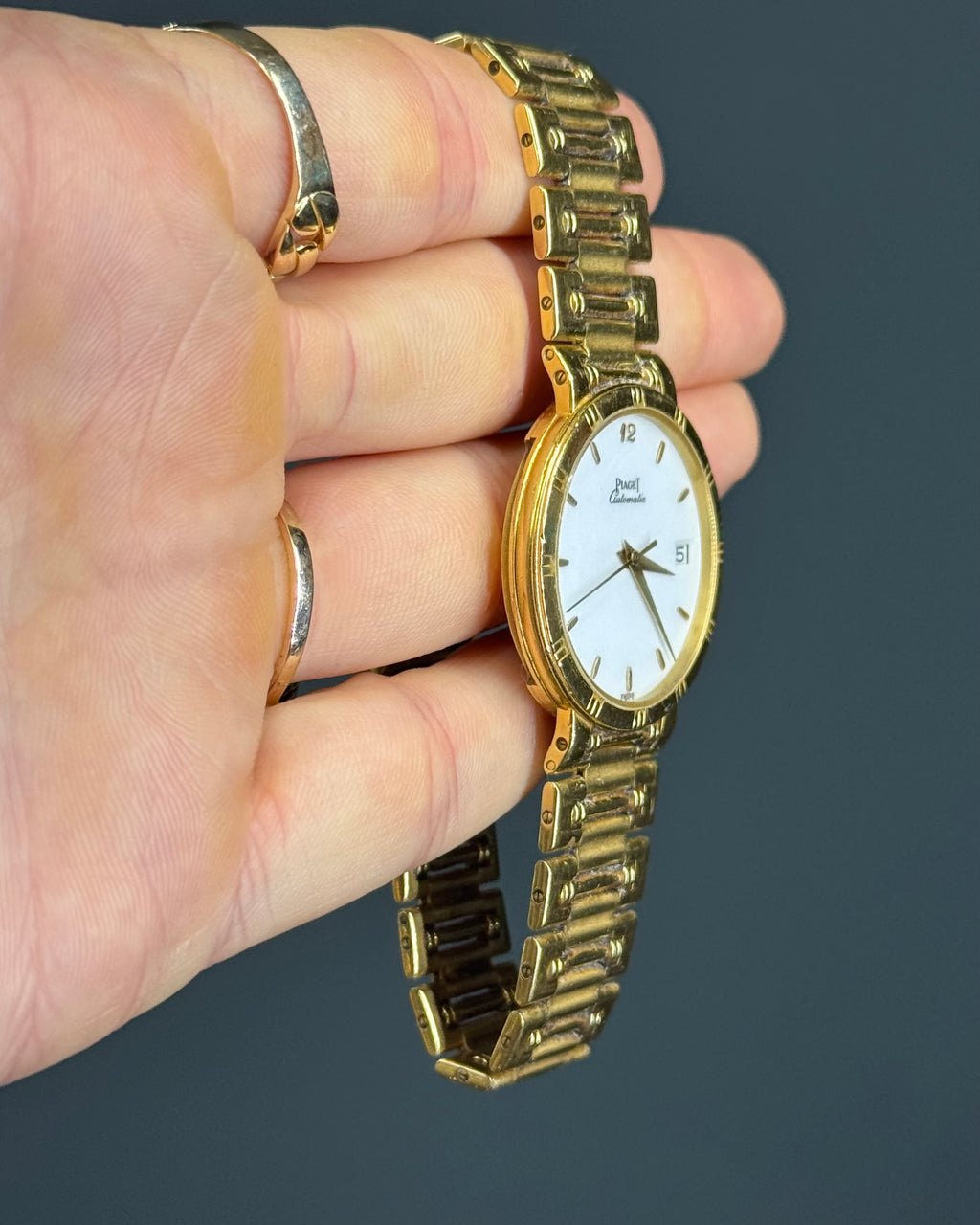Original Vintage Piaget 1990s “Dancer” 18k Yellow Gold 31 mm 100 grams