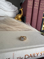 Vintage 14k Yellow & White Gold Diamond Cluster Ring