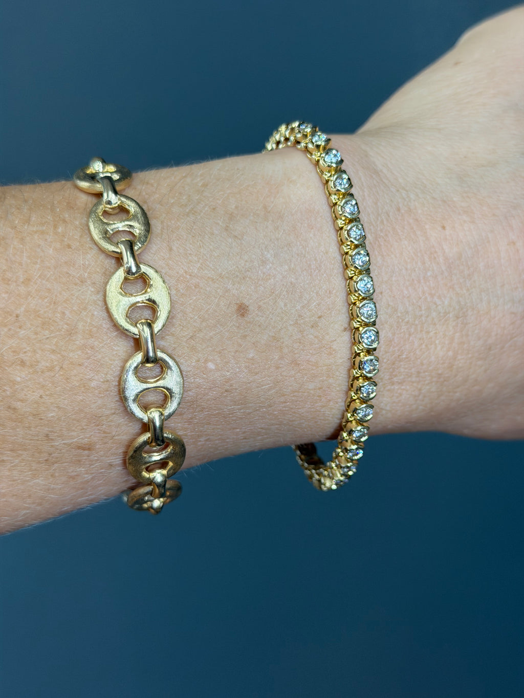 14k Yellow Gold 3.33 Carat Natural Diamond Bracelet