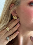 Vintage 14k Italy Classic Omega Back Earrings
