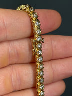 14k Yellow Gold 3.33 Carat Natural Diamond Bracelet