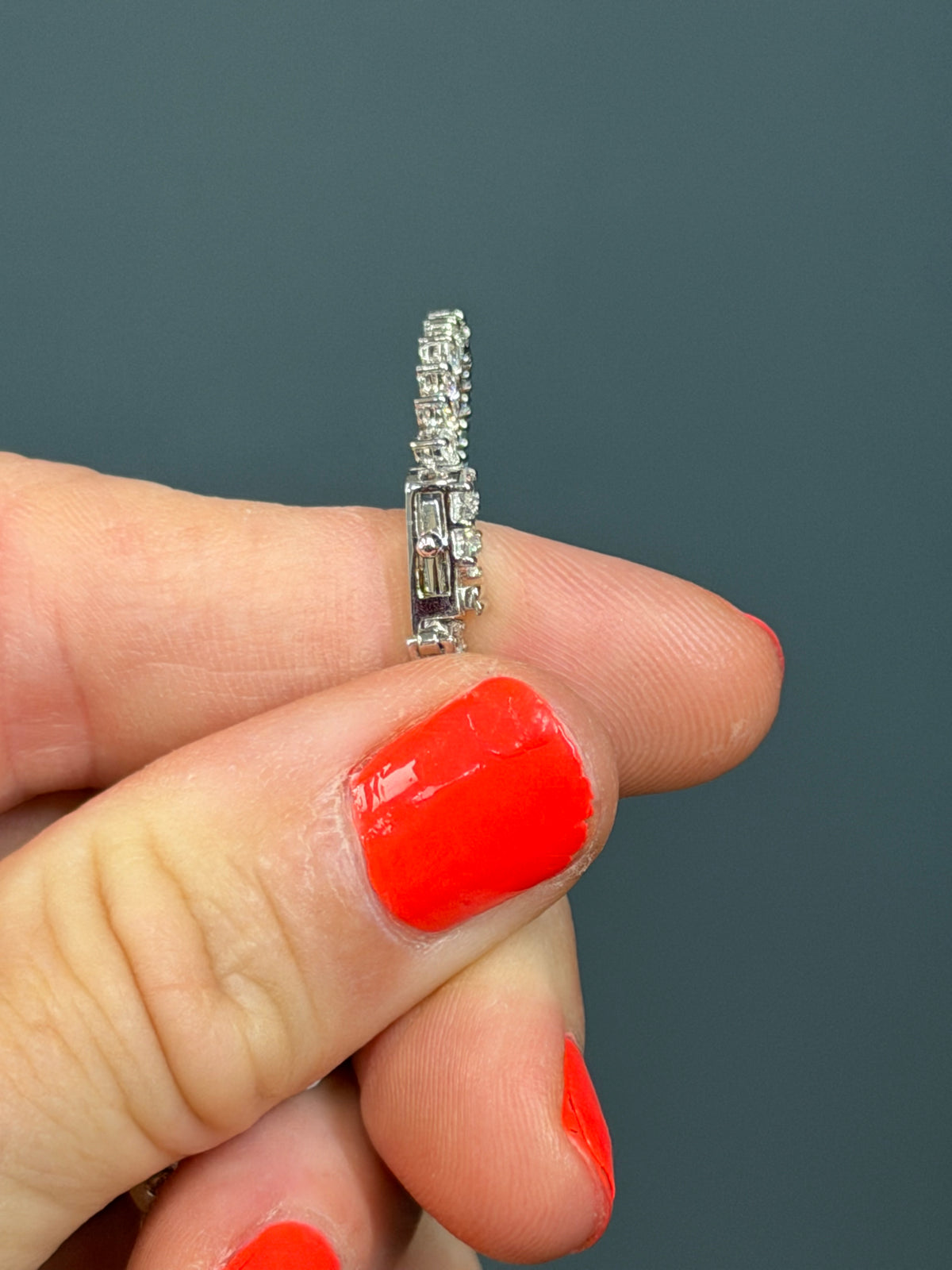 14k WG Natural Diamond Modern Tennis Necklace