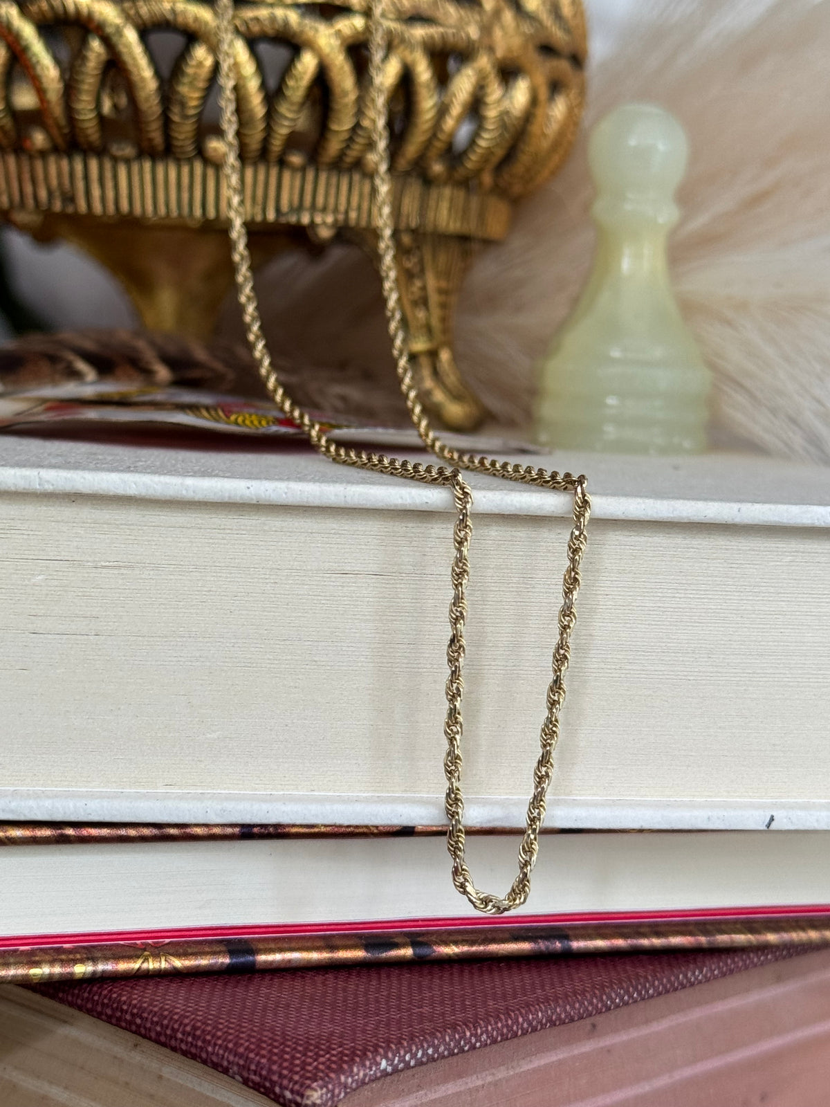 Vintage 14k Yellow Gold Twisted Rope Chain