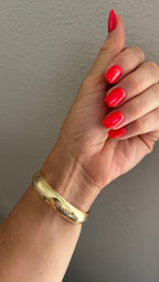 Vintage 14k Yellow Gold Engraved Bangle