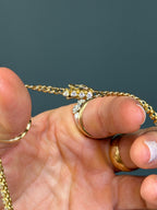 Vintage 18k Yellow Gold Riviera Natural Diamond Tennis Necklace