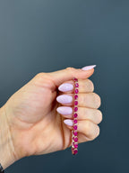 14k Rose Gold Vintage Natural Ruby Bracelet 3.5 cttw