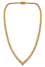 Vintage 18k Yellow Gold Riviera Natural Diamond Tennis Necklace