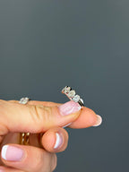 18k White Gold Five-Stone Bezel Set Natural Diamond Ring