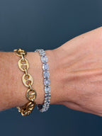 Natural Emerald-Cut Diamond Tennis Bracelet