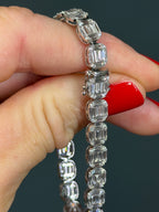 Natural Emerald-Cut Diamond Tennis Bracelet