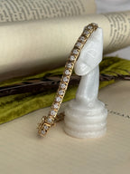 Vintage 10k & Natural Diamond Tennis Bracelet